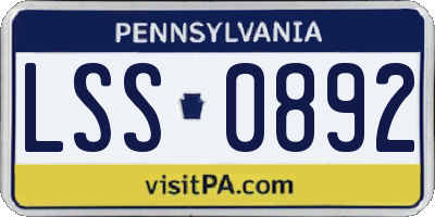 PA license plate LSS0892