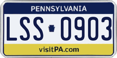 PA license plate LSS0903