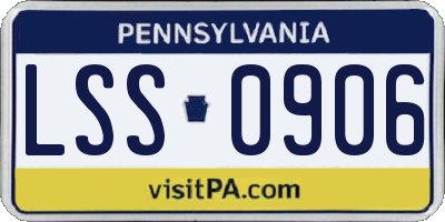 PA license plate LSS0906
