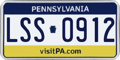 PA license plate LSS0912
