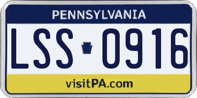 PA license plate LSS0916