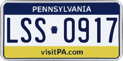 PA license plate LSS0917