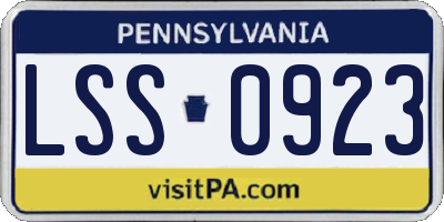 PA license plate LSS0923
