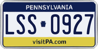 PA license plate LSS0927