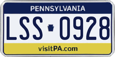 PA license plate LSS0928