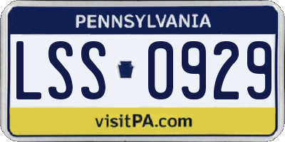 PA license plate LSS0929