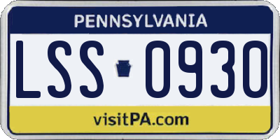 PA license plate LSS0930