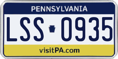 PA license plate LSS0935