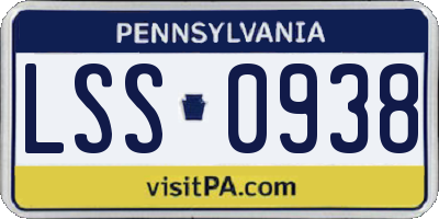 PA license plate LSS0938