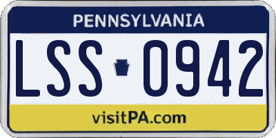 PA license plate LSS0942