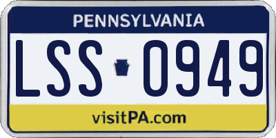 PA license plate LSS0949