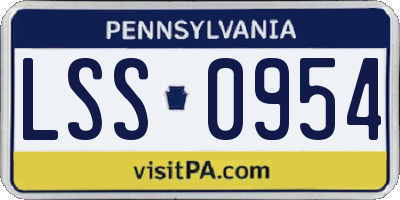 PA license plate LSS0954