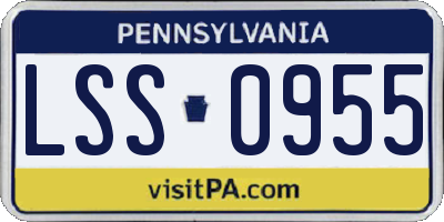 PA license plate LSS0955