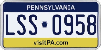 PA license plate LSS0958