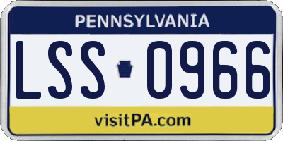 PA license plate LSS0966