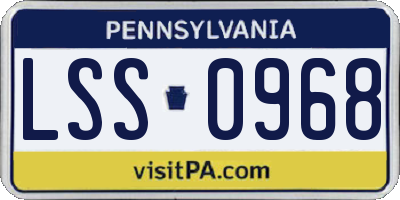 PA license plate LSS0968