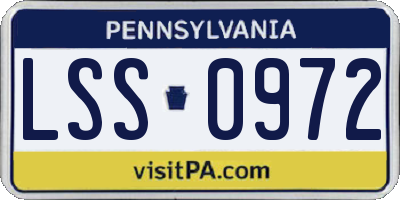 PA license plate LSS0972