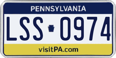 PA license plate LSS0974