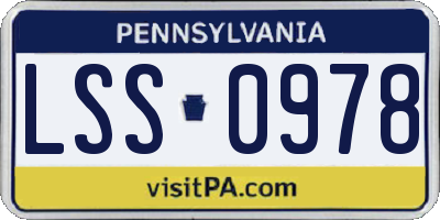 PA license plate LSS0978