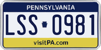 PA license plate LSS0981