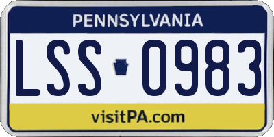 PA license plate LSS0983