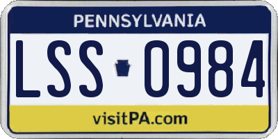 PA license plate LSS0984