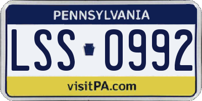 PA license plate LSS0992