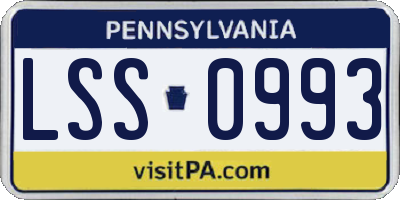 PA license plate LSS0993