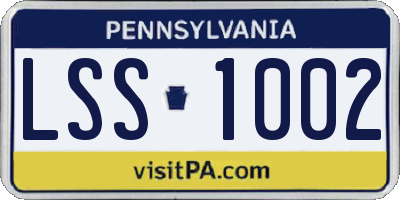 PA license plate LSS1002