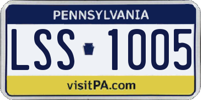 PA license plate LSS1005