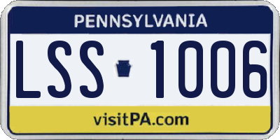 PA license plate LSS1006