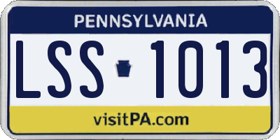 PA license plate LSS1013