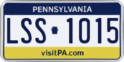 PA license plate LSS1015