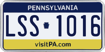 PA license plate LSS1016