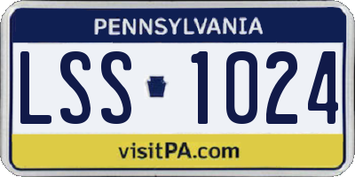 PA license plate LSS1024