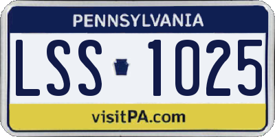 PA license plate LSS1025