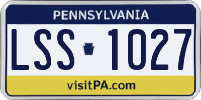 PA license plate LSS1027