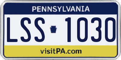 PA license plate LSS1030