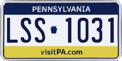 PA license plate LSS1031