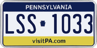 PA license plate LSS1033