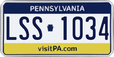 PA license plate LSS1034