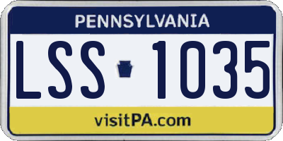PA license plate LSS1035