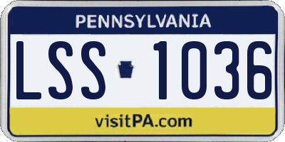 PA license plate LSS1036