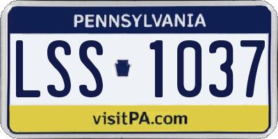 PA license plate LSS1037