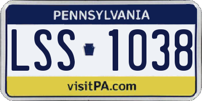 PA license plate LSS1038