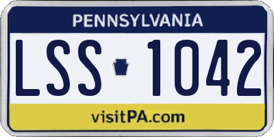PA license plate LSS1042