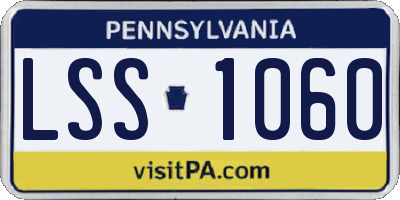 PA license plate LSS1060