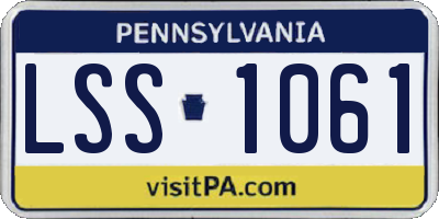 PA license plate LSS1061