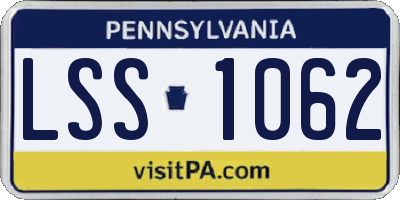 PA license plate LSS1062