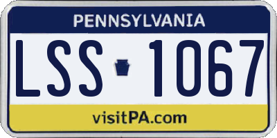 PA license plate LSS1067